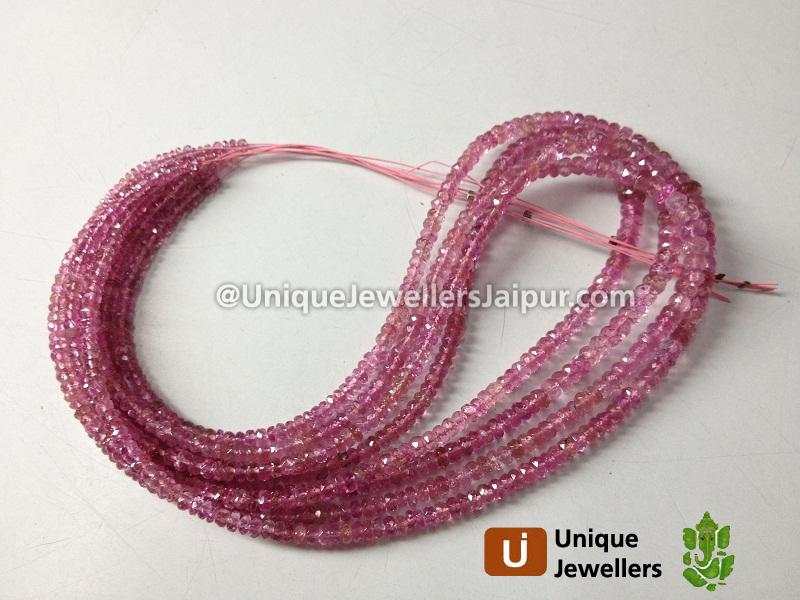 Pink Tourmaline Faceted Roundelle Beads